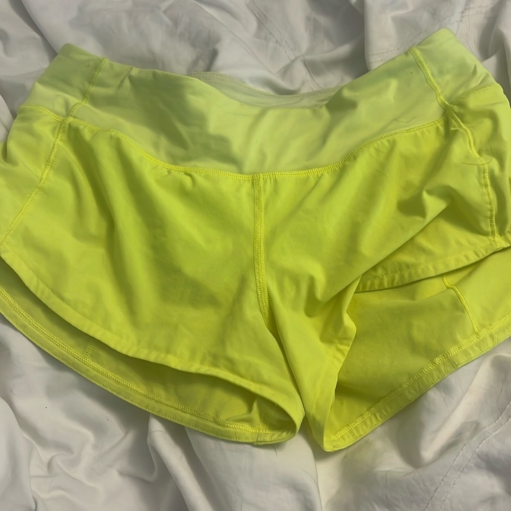 Neon speed up shorts lululemon